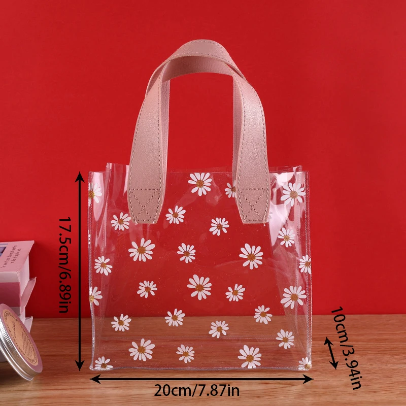 PVC Plastic Gift Bags Small Daisy Clear Plastic Tote Bag Transparent  Shopping Bags - China Tote Bags and Shopping Bag price