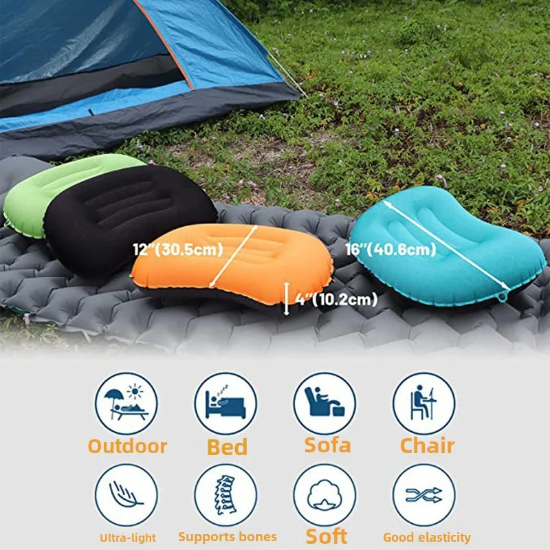 Portable Inflatable Pillow Compressible Folding for Camping