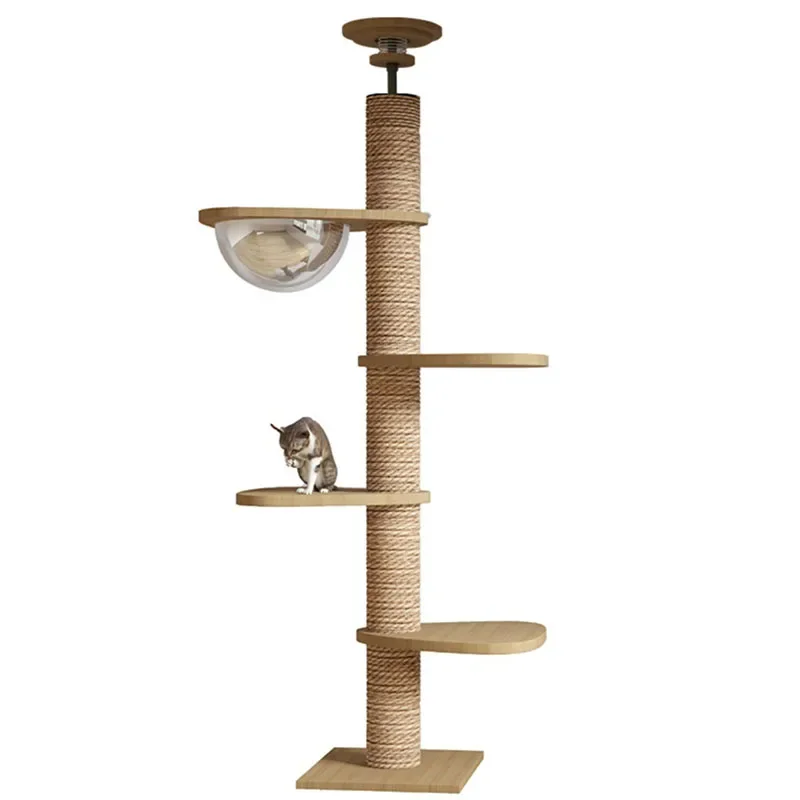 

255-265cm Extra Large Cat Tree Ceiling Tree Tower Tongtian Pillar Wooden Goods for Cats Toys Scratching Post Wall Hammock Gift