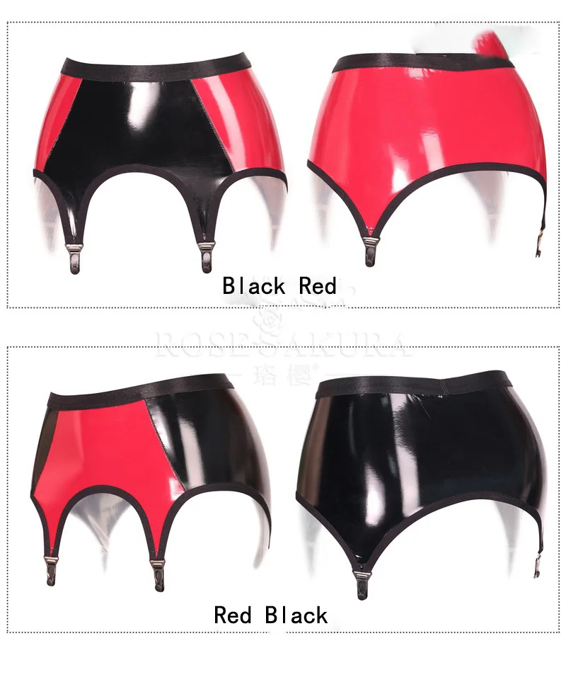 Sexy Women 4 Straps PU Garter Belt Gothic Punk Wetlook Garters Patchwork Faux Leather Club Dance Stage Wear Costume