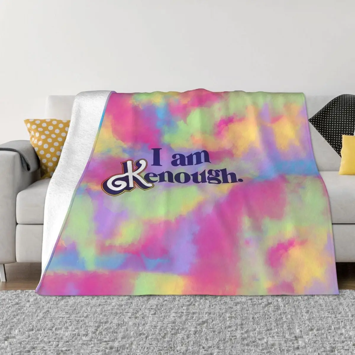 

I Am Kenough Blankets Coral Fleece Plush Summer Autumn Winter Tie-dye Soft Throw Blanket for Sofa Couch Plush Thin Quilt