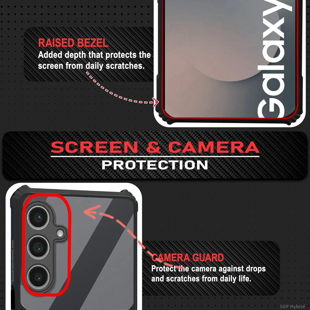 Acrylic Ring Stand Transparent Shockproof Phone Case with Hard PC Back Cover