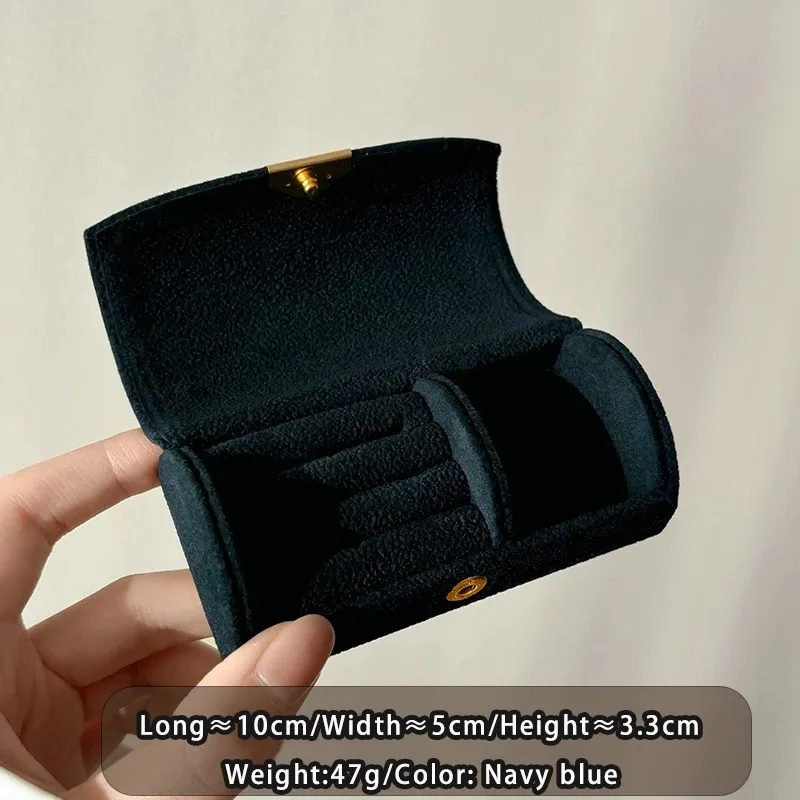 Compact Velvet Jewelry Case -Oxidation-Proof Travel Organizer with Adjustable Partitions,Luxury Portable Box for Business Trips