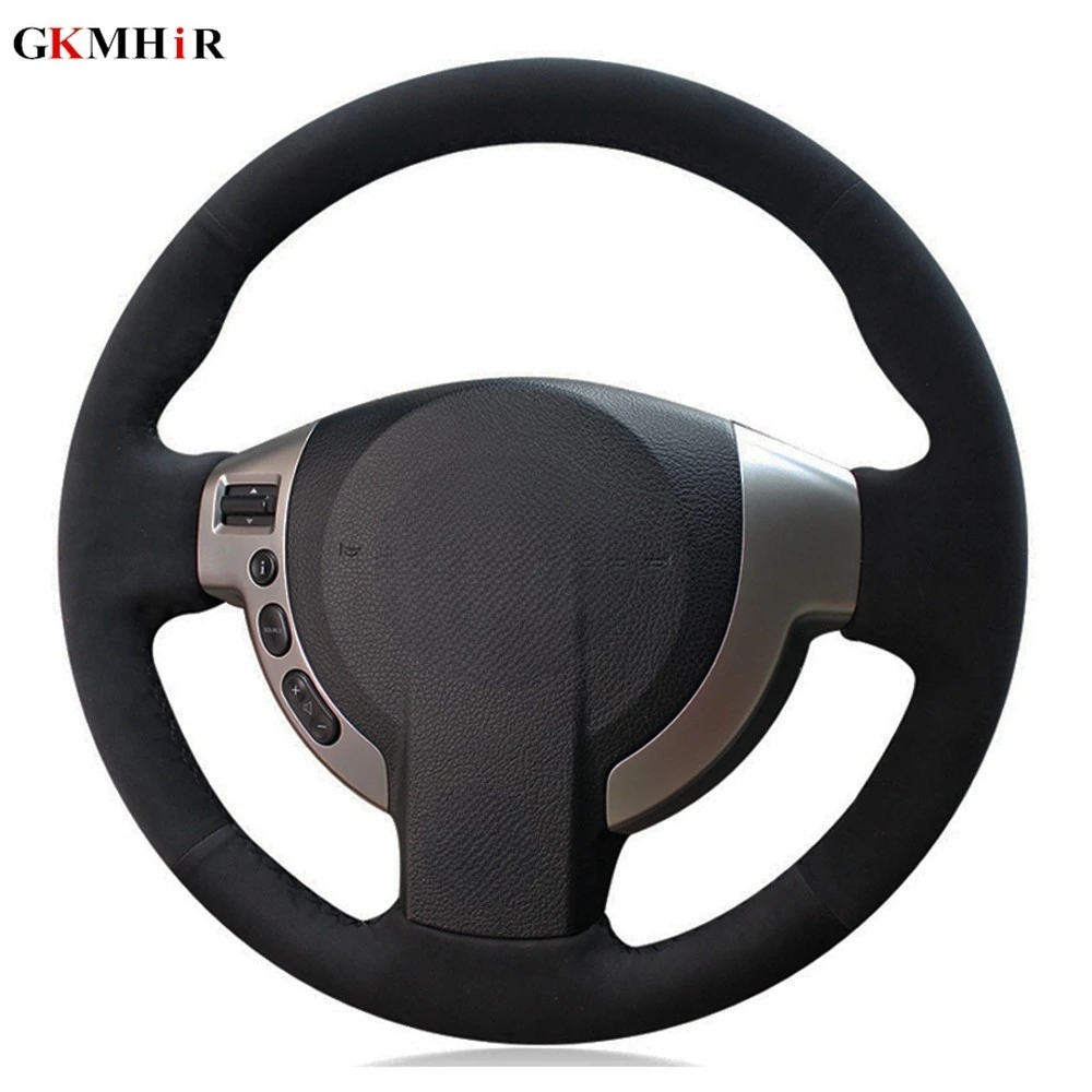 

DIY черная замша чехол рулевого колеса автомобиля для Nissan Qashqai 2007-2015 космического аппарата изгой X-Trail 2008-2013 NV200 2009-2016 Sentra X-Trail 2007-2012