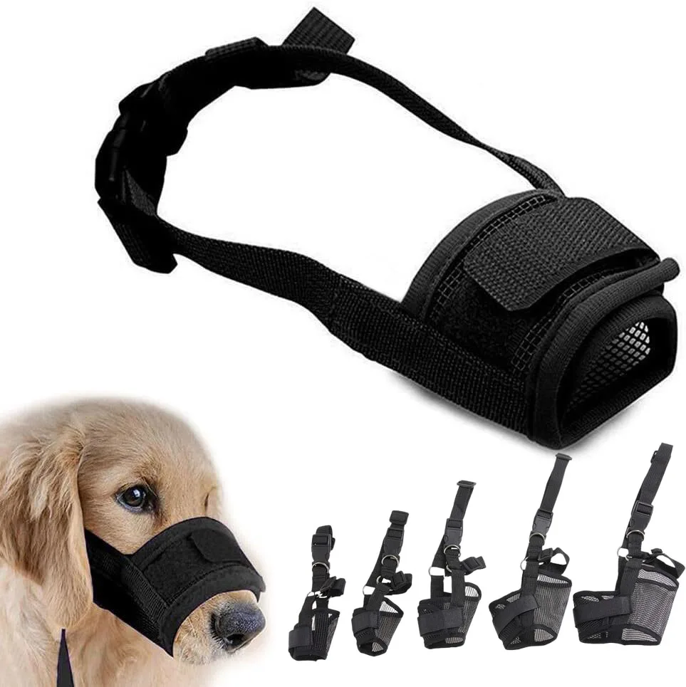 1pcs Adjustable Dog Muzzle Breathable Dog Mouth Cover Muzzle Collar Anti Barking Pet Mouth Muzzles for Dogs Accessories dog muzzle