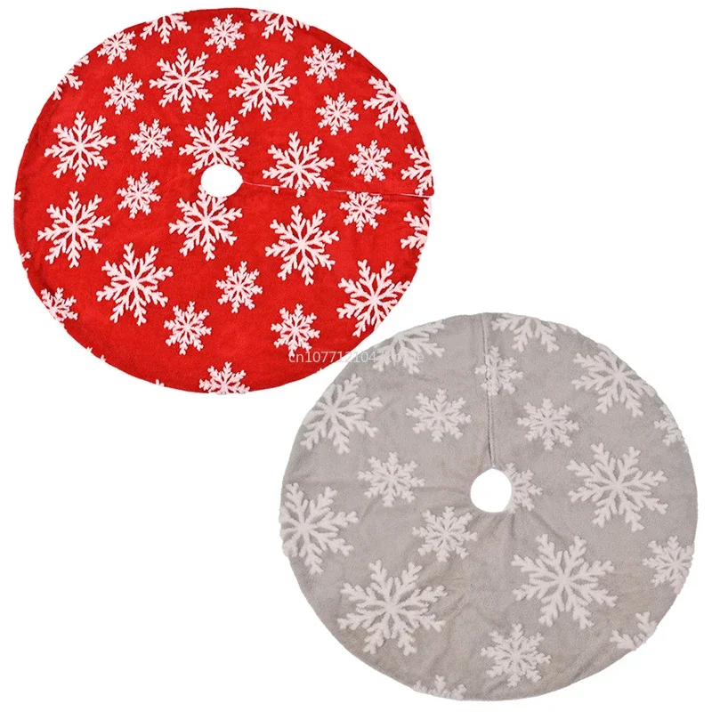 

New 3 Colors In Stockinig Red Christmas Tree Skirt Velvet With Ornament 90 And 120Cm Hot Sale Christmas Tree Skirt