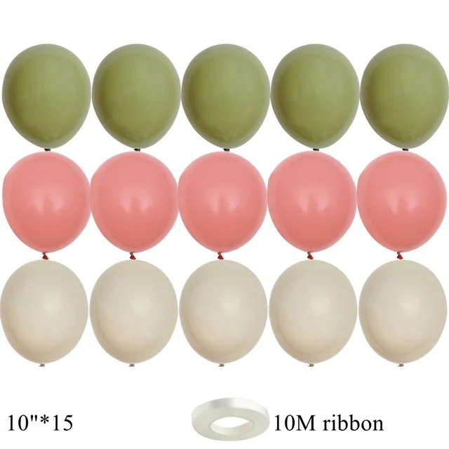 15/20 pièces 10 pouces Vintage ballons rétro kaki vert ballon ensemble pour anniversaire de mariage joyeux anniversaire fête décoration fournitures 5