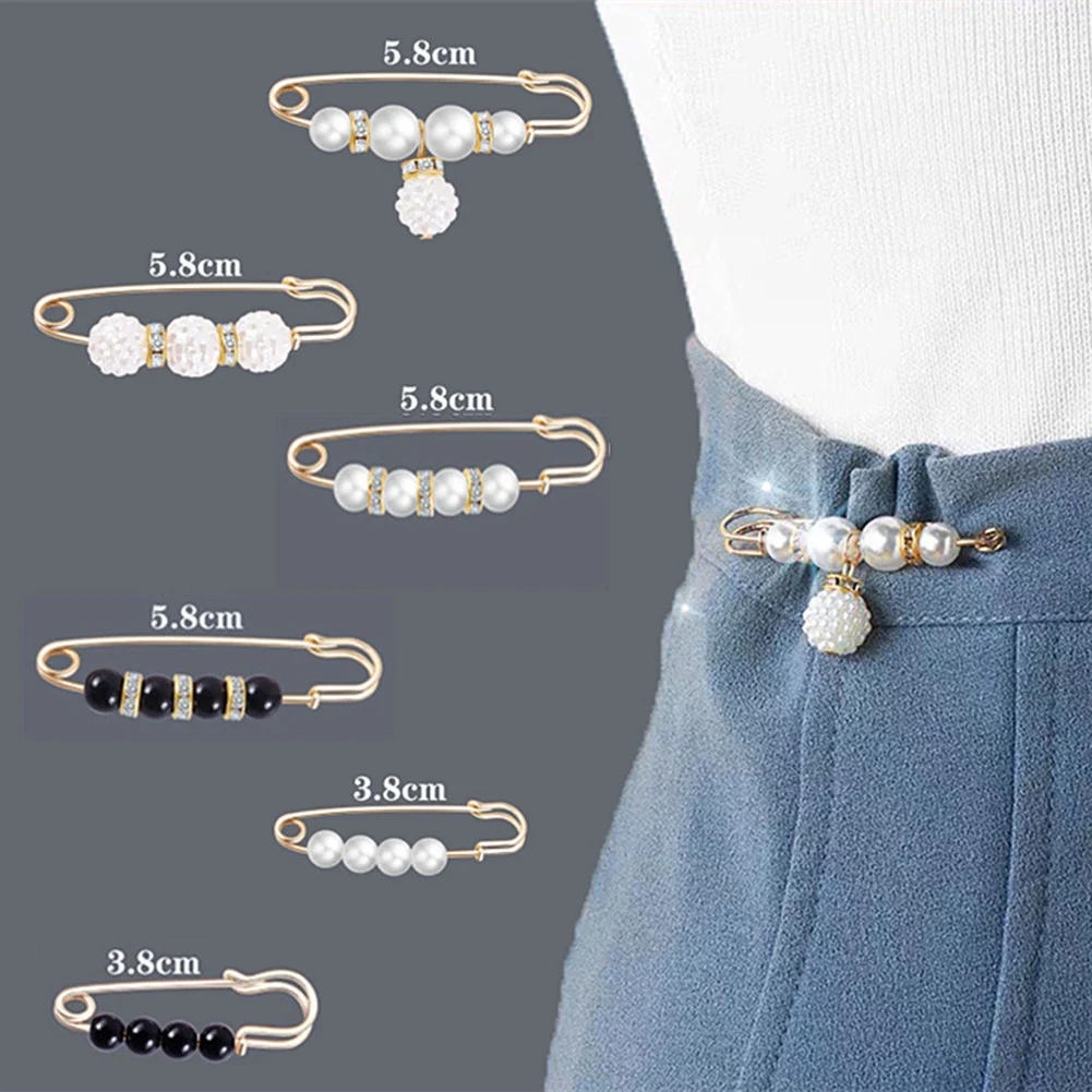 Pearl brooches beads safety pins jewelry ornaments for scarf coat bag