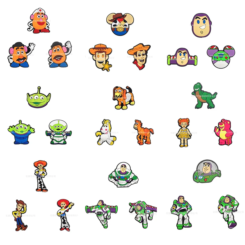 

3pcs/set Toy Story Cartoon Shoe Buckle Different or Same Styles PVC Sneakers DIY Slippers Accessories Charms Kids Boy X-mas Gift