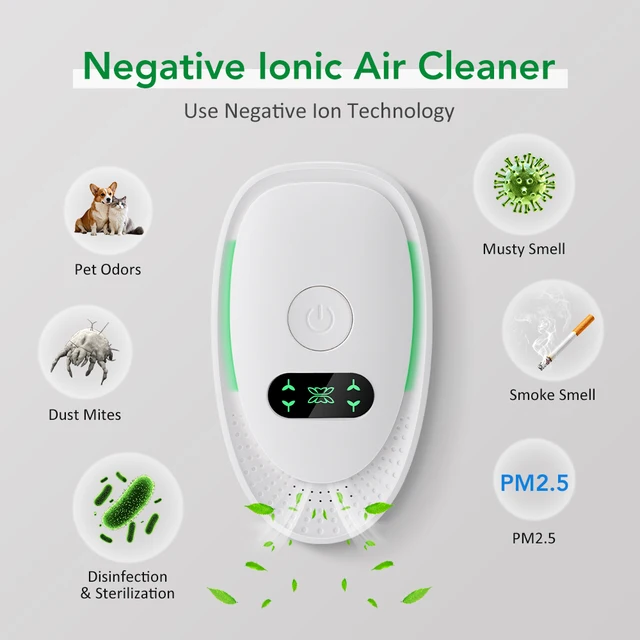 Purificateur d'air électrique à brancher, ioniseur d'air négatif, mini purificateur d'anions, générateur d'ions négatifs, désodorisant ionique silencieux, purificateur d'air 1