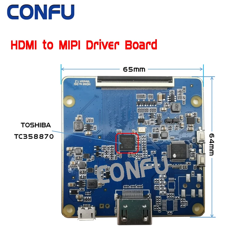 HDMI-MIPI to MIPI DSI Board TC358870XBG Dual 2.9 inch 1440*1440 2K