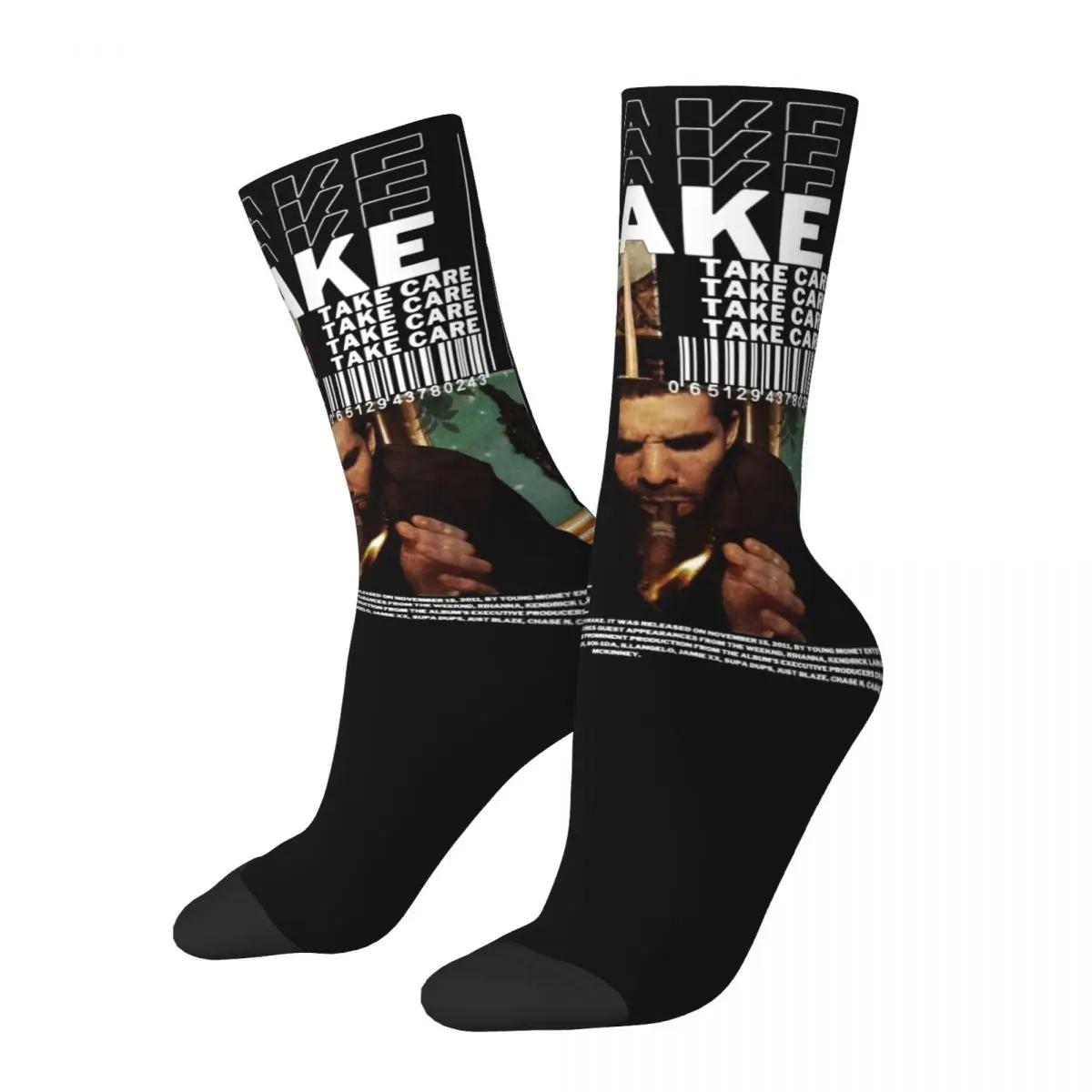

Men Women Take Care Album Drakes Socks Cotton Casual Rapper Hiphop Rap Socks High Quality Accessories Middle TubeSocks Best Gift