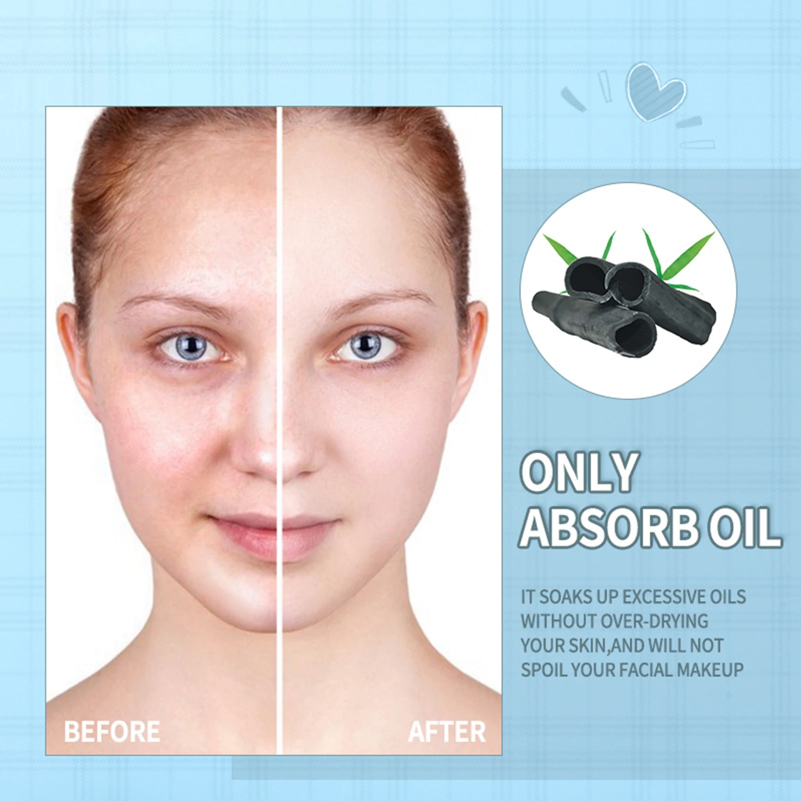 Oil Blotting Sheets Bamboo Charcoal Blotting Papers 100 Oil Control Film Papers For Face Oily Skin Care Supplies Easy To Grab