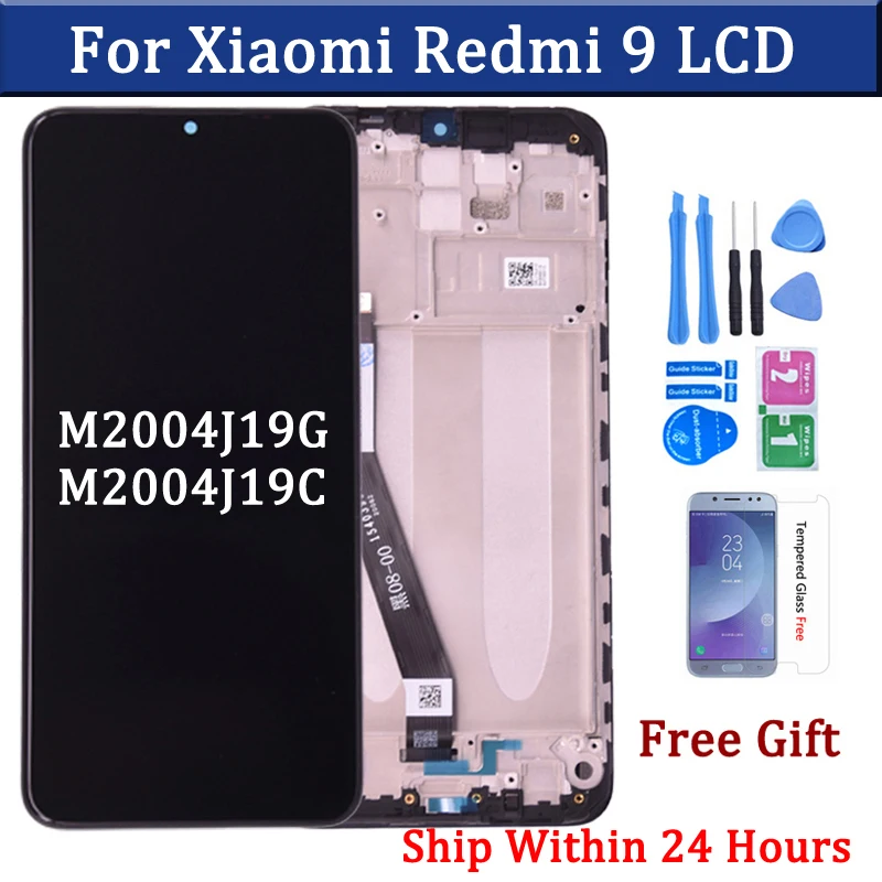 ЖК-дисплей с сенсорным экраном и дигитайзером для Xiaomi Redmi 9, панель для M2004J19G M2004J19C, запасные части для телефона в сборе