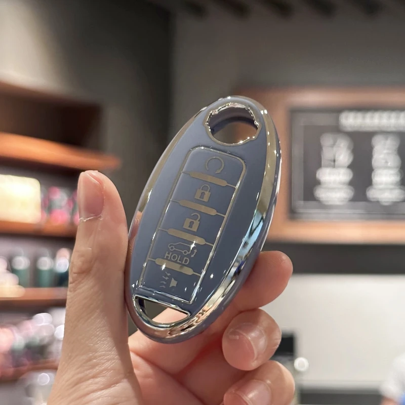 TPU 자동차 키 케이스 커버 쉘 포브, 닛산 알티마 센트라 맥시마 로그 아르마다 패스 파인더 베르사 스마트 키 5 단추
