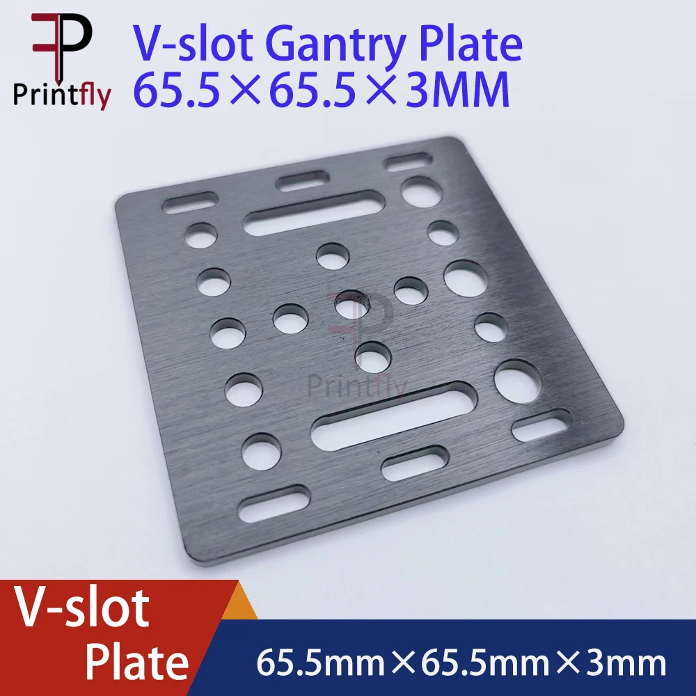 3D Printer part Openbuilds V-Slot Gantry Plate 20mm black sand blasting 65.5mmx65.5mmx3mm