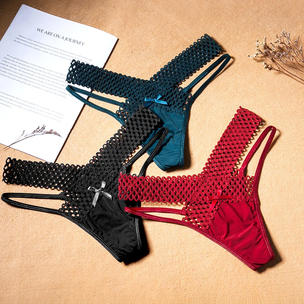 Women Underwear Sexy Womens Lace Underwear Sheer Low Rise Thong Comfortable Breathable Tempting Pure Desire women underwear