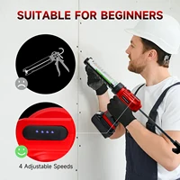 Cordless Caulking Gun for Makita 18V Battery with LED Light 4 Adjustable Speed Adhesive Gun 10oz/300ml Silicone Gun (No Battery) 2