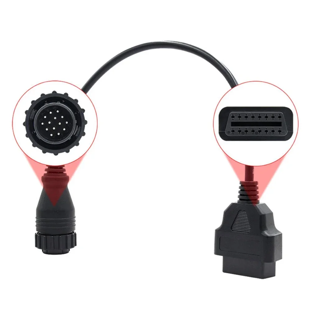 NEW Suitable for Mercedes/Benz 14Pin To 16Pin Automatic Diagnostic Tool Connector Adapter Cable OBD2 Scanner  Circular Socket 3