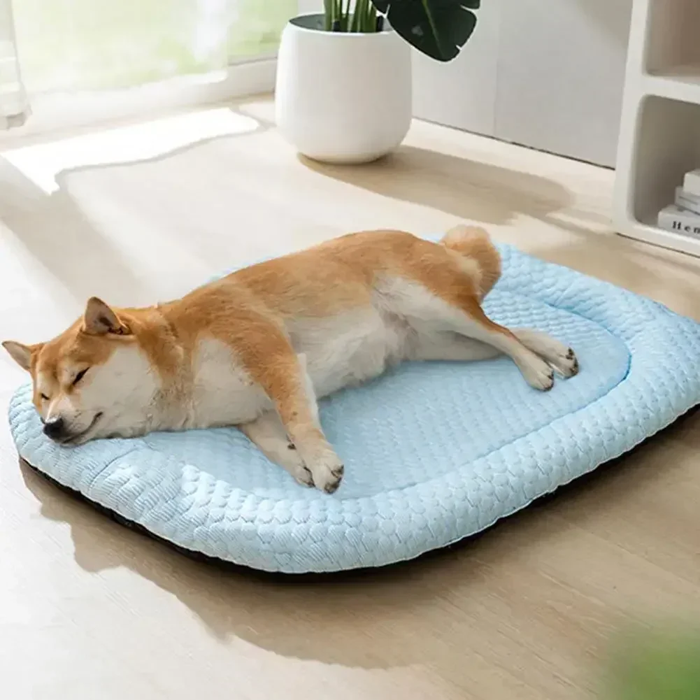 Cooling Dog Bed Ice Silk Breathable Pet Cushion For Summer Comfort_voghion.com