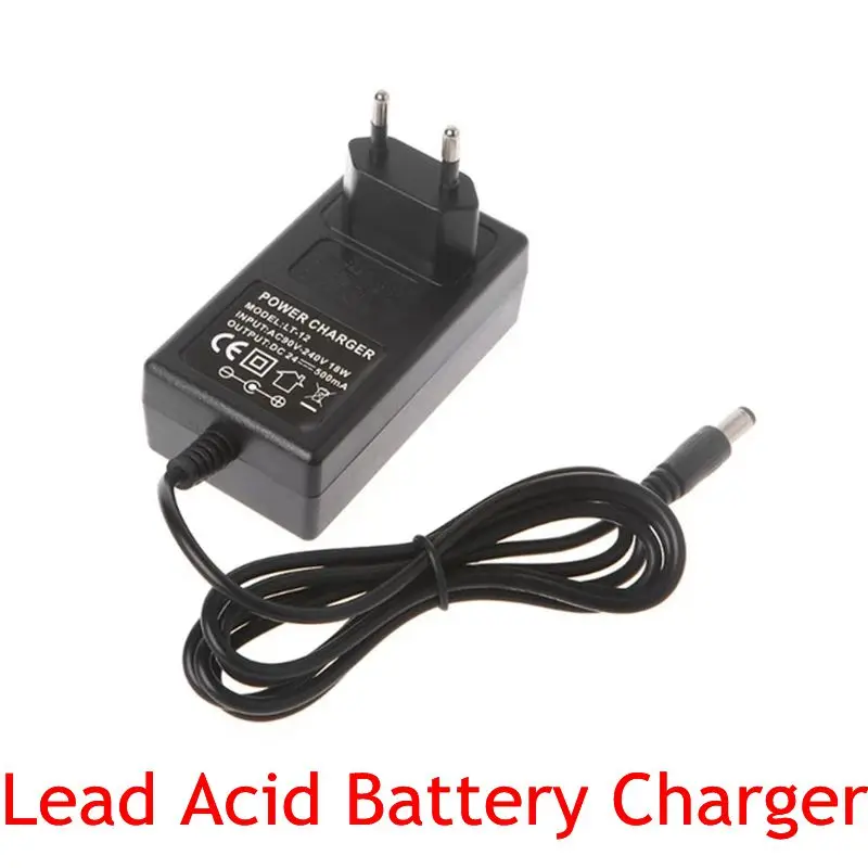 

24V Electric Scooter E-scooter Bike Charger DC 27.6V 500mA For Lead Acid Battery 8Ah 12Ah With 5.5*2.1mm DC Output Led Indicator