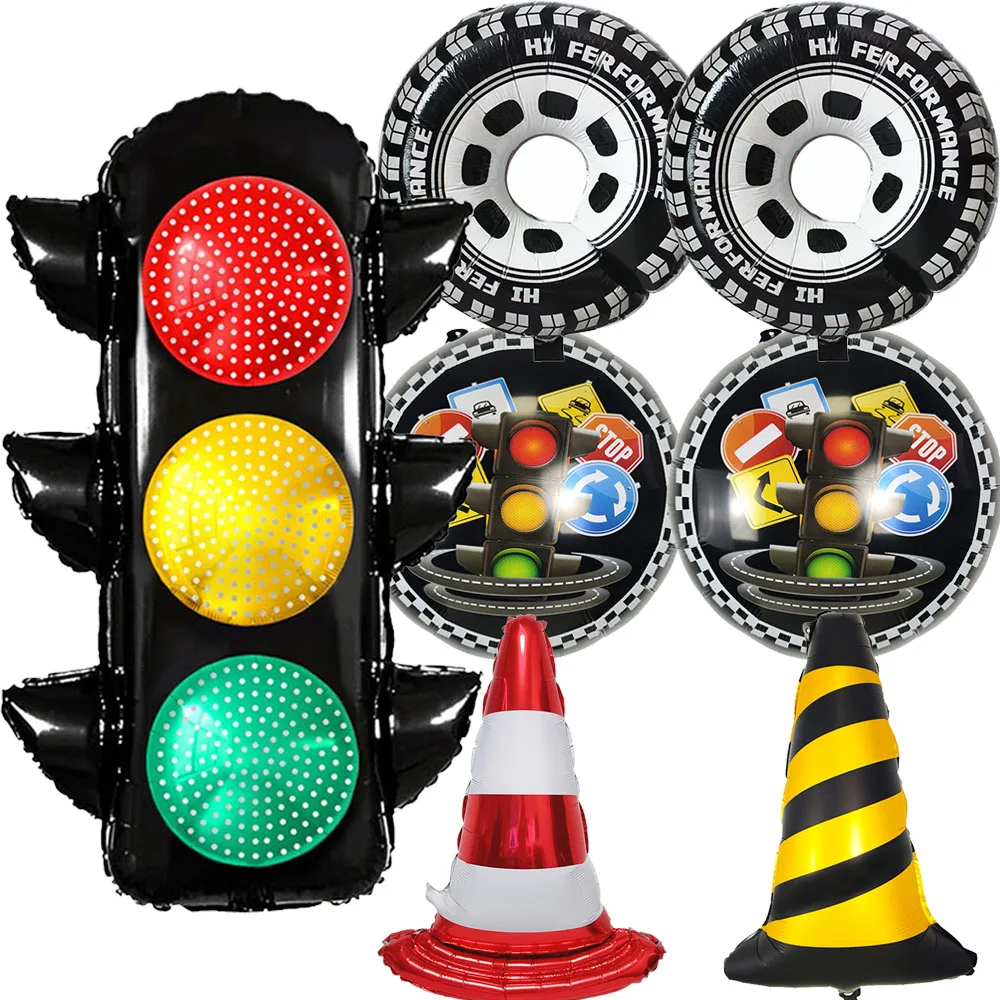 Racing Party Traffic Light Balloons - Aluminum Film Decorations