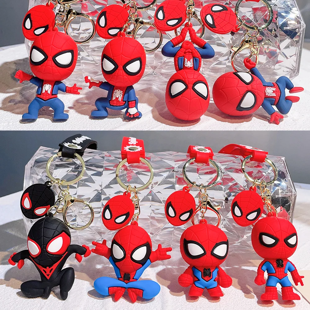 

Superhero Spiderman Keychains Cartoon Spider Man Doll Keyrings Avengers Anime Figure Pendant Keyholder Car Key Chains