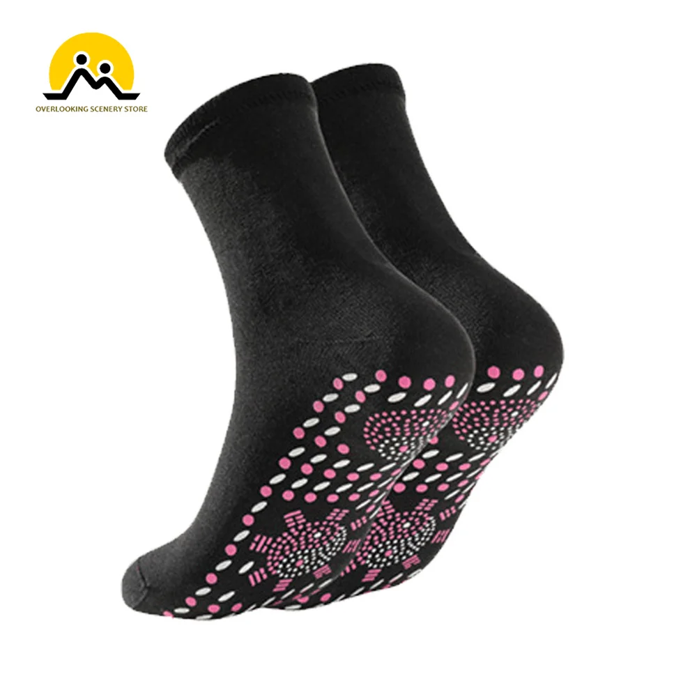 Heated Socks Thermal Socks Mens Socks Women Hiking Socks Self Heating Socks For Men Women Foot Massage Magnetic Therapy Non-slip Dots Relieve Tired Winter Warm Equipment