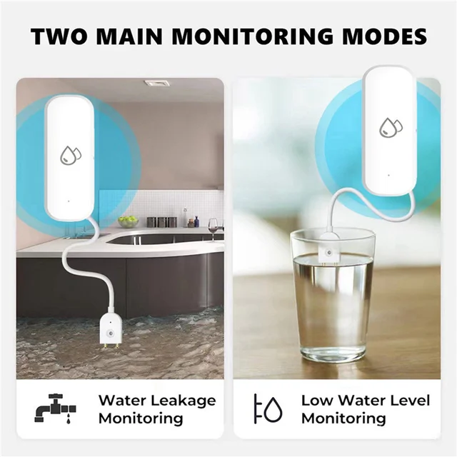 FORW-2X Tuya Water Leakage Sensor Detector Wifi Flood Water Leak Sensor Home Protection Alarm System Smart Life APP Control 1
