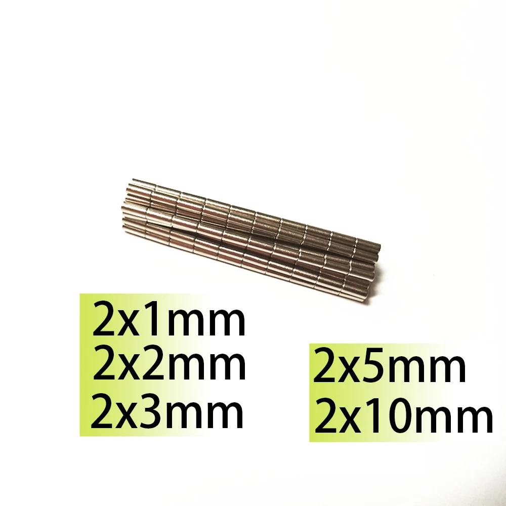 20-500pcs 2X1mm 2x2mm 2x3mm 2x5mm 2x10m N35 Round Mini  Neodymium Magnets for Door Search Magnetic Fridge DIY Crafts