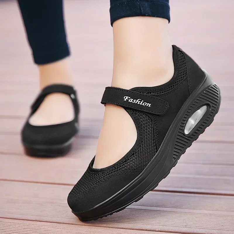 Women's Light Fashion Breathable Mesh Wedge Heels Shoes Casual Shoes Mesh Outdoor Sports Running Designer Sneakers 2024 2