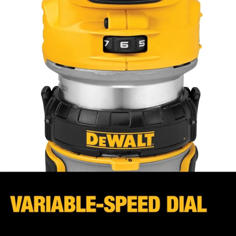 DEWALT DCW600B Cordless Router 20V Brushless Power Tool 6.35mm Trimmer Engraving Machine 16,000-25,500RPM Grooving Trimming