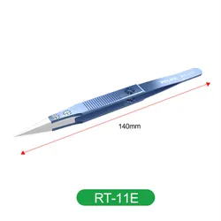 Precision Titanium Alloy Anti - Static Ceramic Tweezers with High - Temperature Resistance - RT - 11E straight