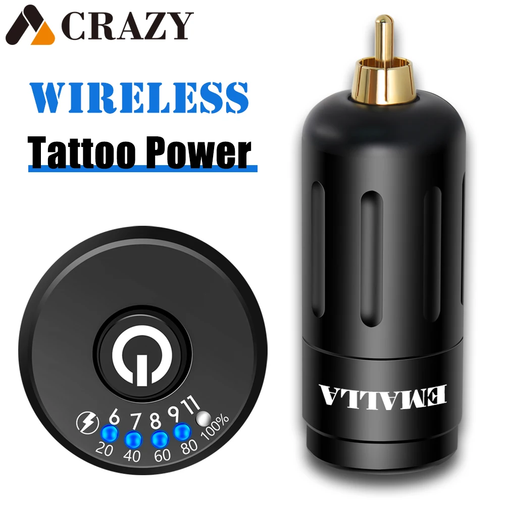 

Wireless Tattoo Power Supply Rechargeable RCA Connector Tatoo Power Bank For Rotary Tattoo Machine Pen