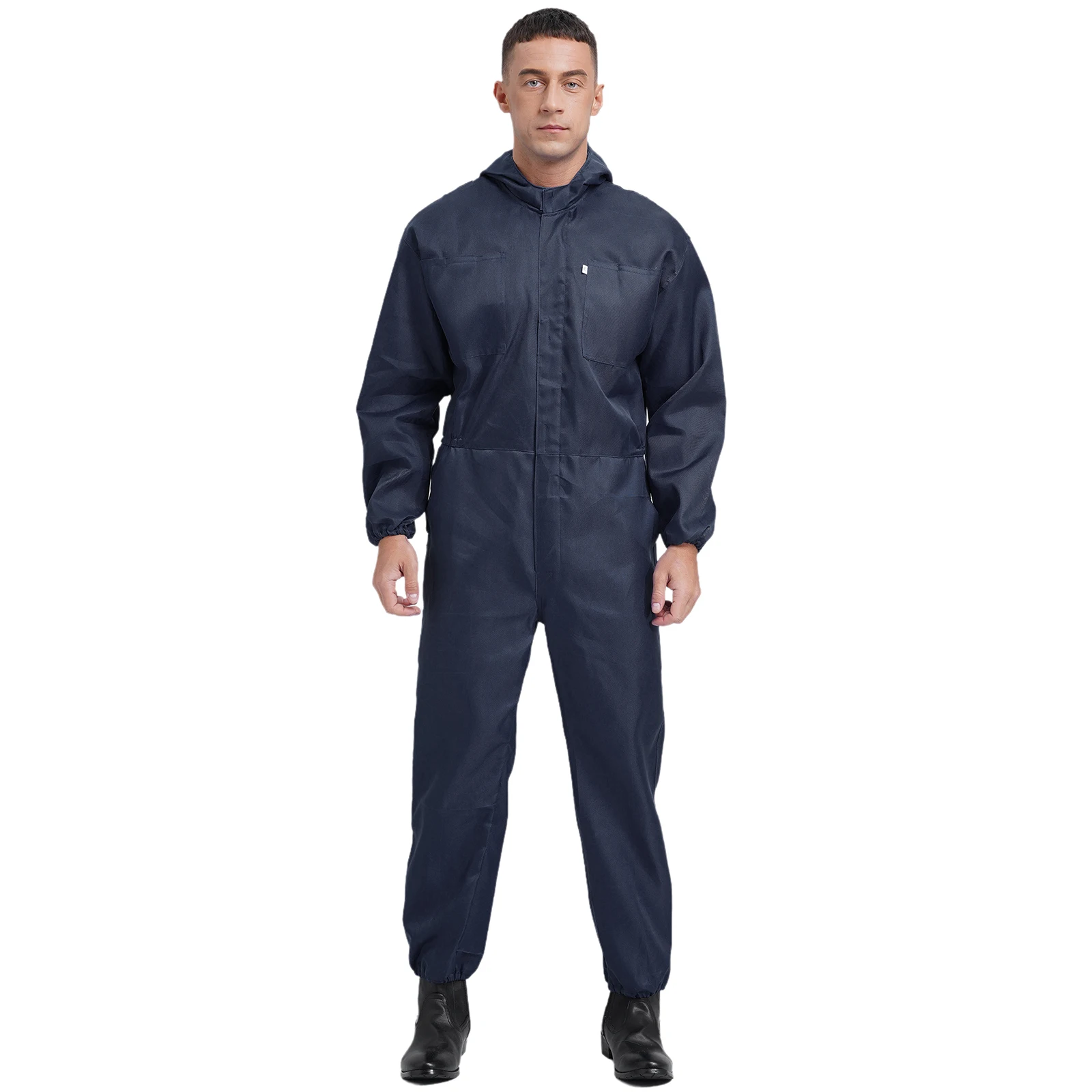thumbnail image 2 of Men's Work Coveralls - Long Sleeve Jumpsuit With Multiple Pockets, Durable Polyester-Cotton Blend 2 of 13
