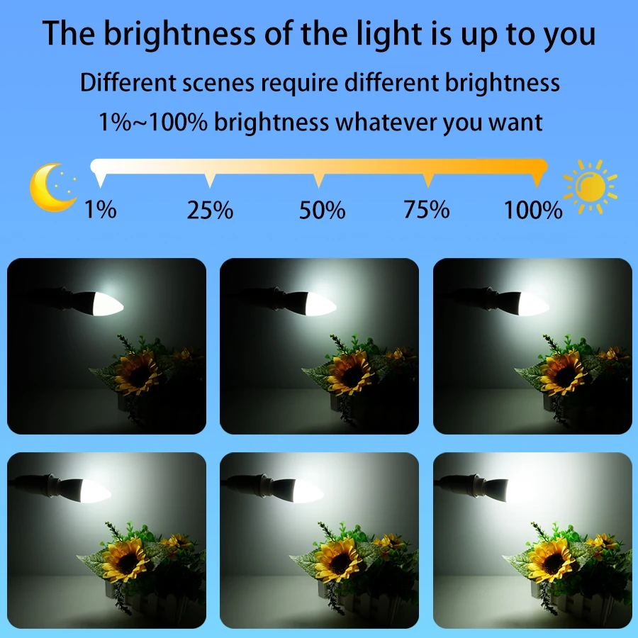 E14 Wifi Smart Light Bulb Candle Lamp 220V 5W 7W 9W Dimmable Tuya Smart Life APP Voice Control Bulbs With Alexa Google Home smart led light bulbs