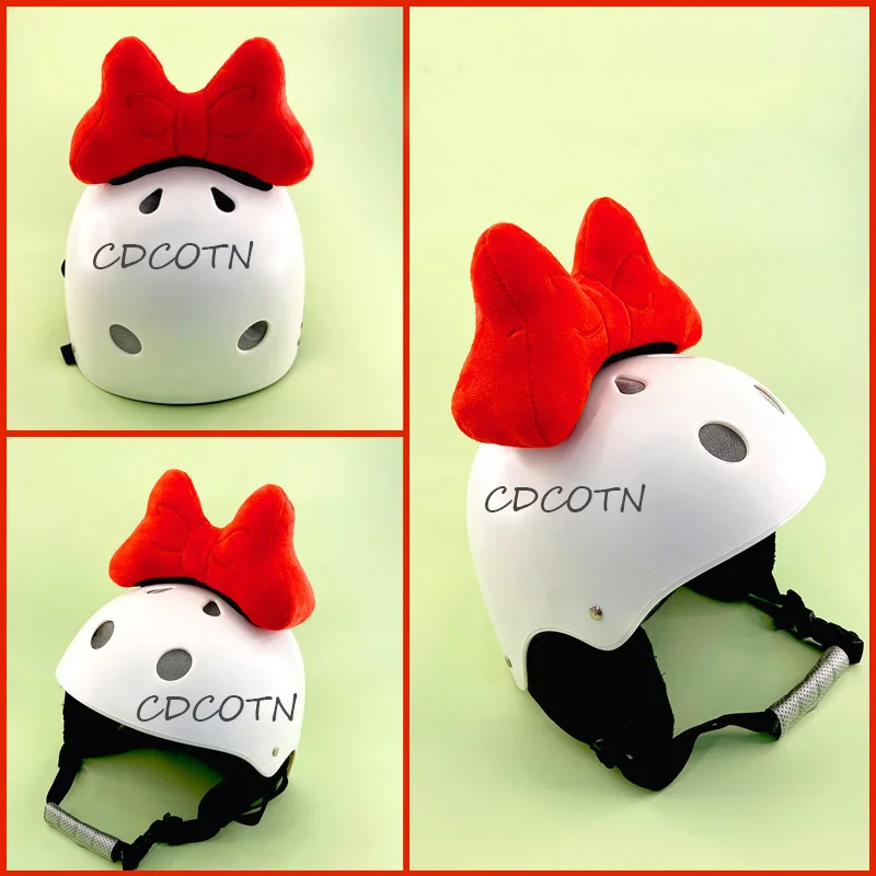 3d Plush Cute Bowknot Motorcycle Electric Vehicle Helmet Decoration Universal Motorbike Ski