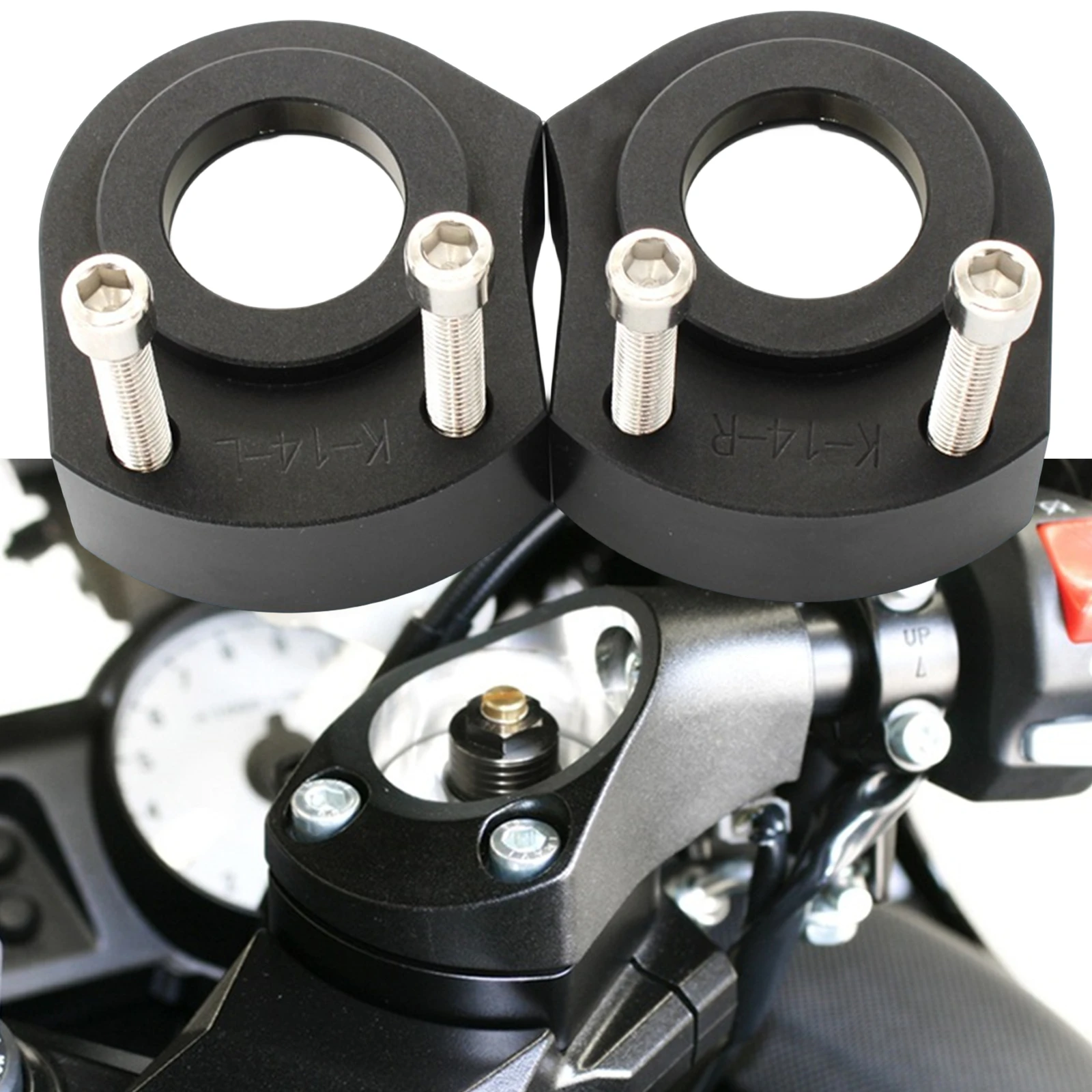 

Motorcycle Handlebar Heightening Riser Mount Clamp Adapter For Kawasaki ZX-14R ZZR1400 2006-2022