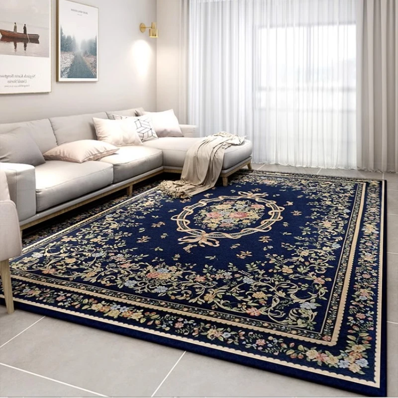 Living Room Carpets American Flower Print Light Luxury Soft Coffee Table Rug Large Area Fluffy Bedroom Bedside Mat Alfombra 양탄자 2
