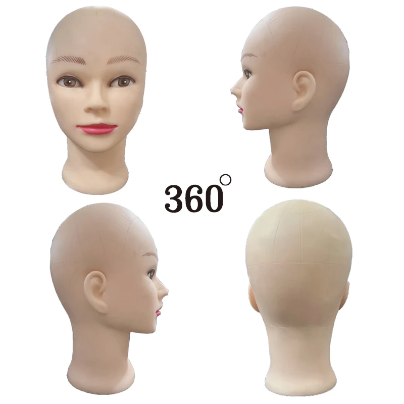 Bald Mannequin Head Wig Making Head Professional Cosmetology Women Head for Wig Making Displaying  Hair