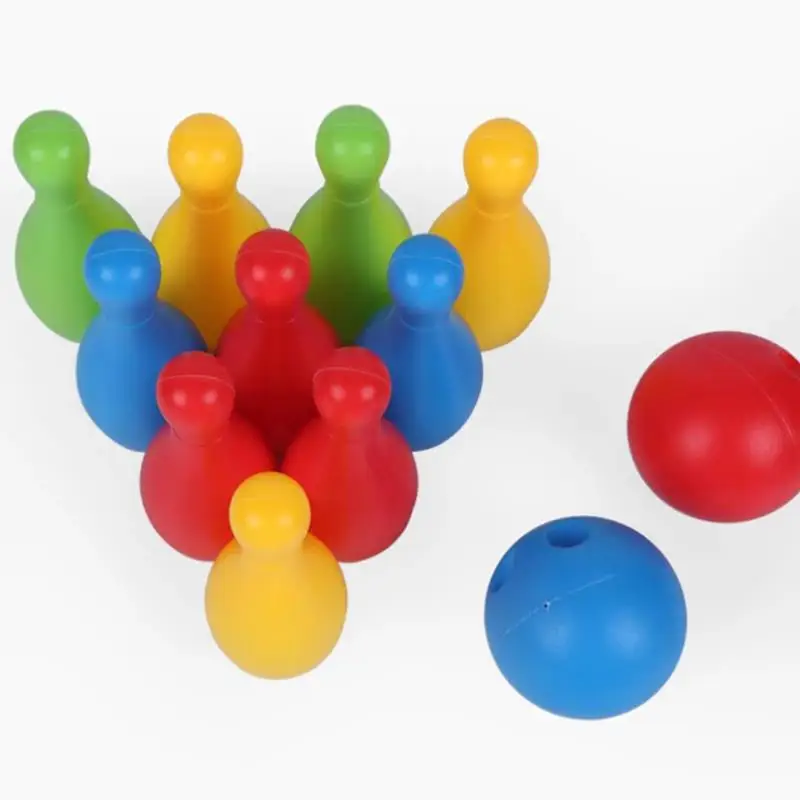 Plastic Bowling Toys Set Puzzle Children Color Bottle Kit Kids Gifts Garden Lawn Game Sport Accessories |