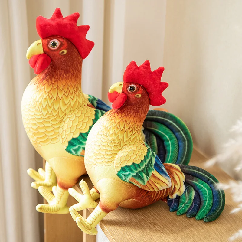 Simulation Realistic Big Rooster Plush Toy Cartoon Stuffed Animal Cock Plushies Doll Soft Chicken for Girls Kids Gift Home Decor фаллоимитатор doc johnson john holmes realistic cock телесный