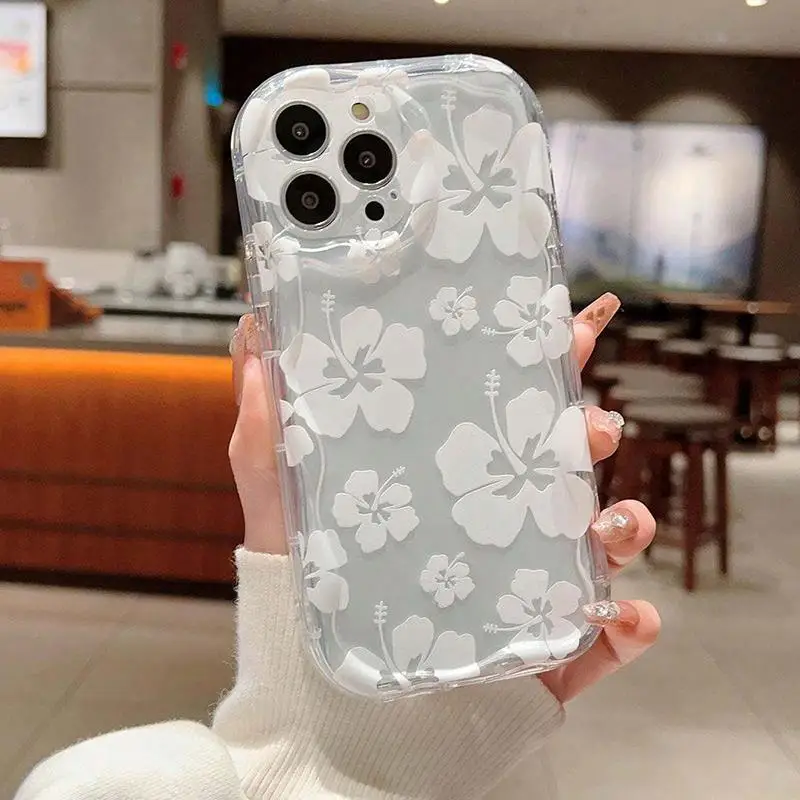 Clear Floral Tulip Phone Case with Small Flower Design
