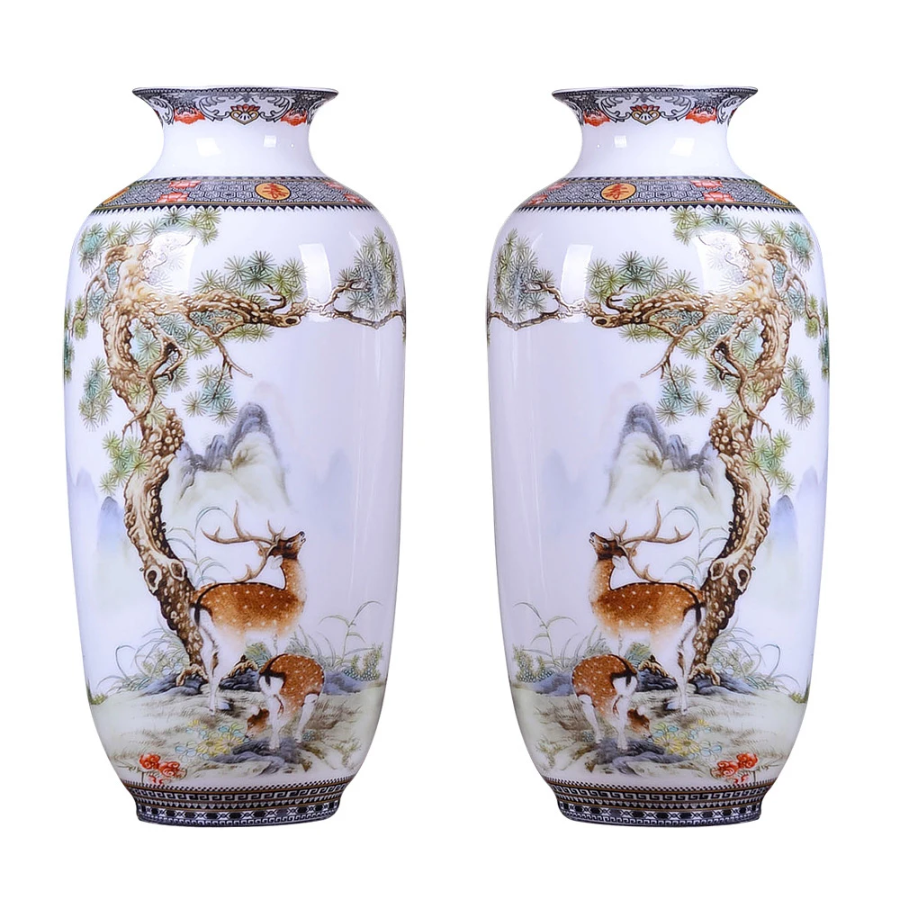 Jingdezhen Ceramic Vase Vintage Chinese Style Animal Vase Fine Smooth Surface Home Decoration Furnishing Articles flower vase ceramic vase