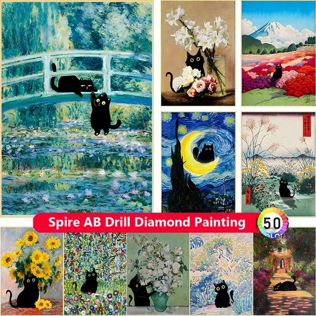 Funny Black Cat AB Drill Diamond Painting