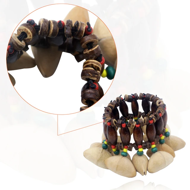 Bracciale A Conchiglia Tribale Africano - Campanella Per Percussioni Djembe - Foto 2