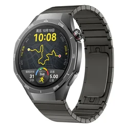 Elegant 22mm Stainless Steel Metal Strap with Original Buckle for Huawei GT5 46mm (Gray)