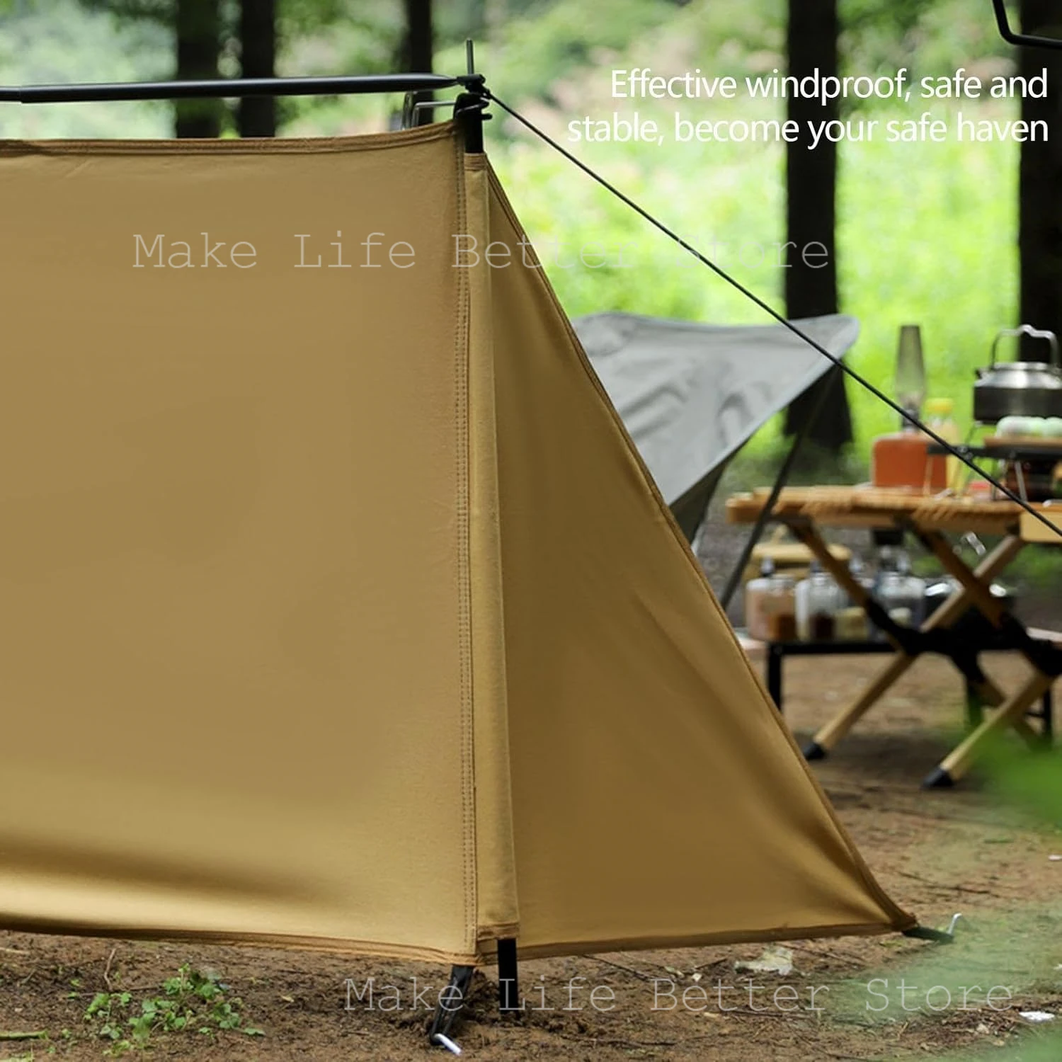 Outdoor Camping Windshield Portable Foldable Windproof Tent Camping Barbecue Windshield Cloth Triangular