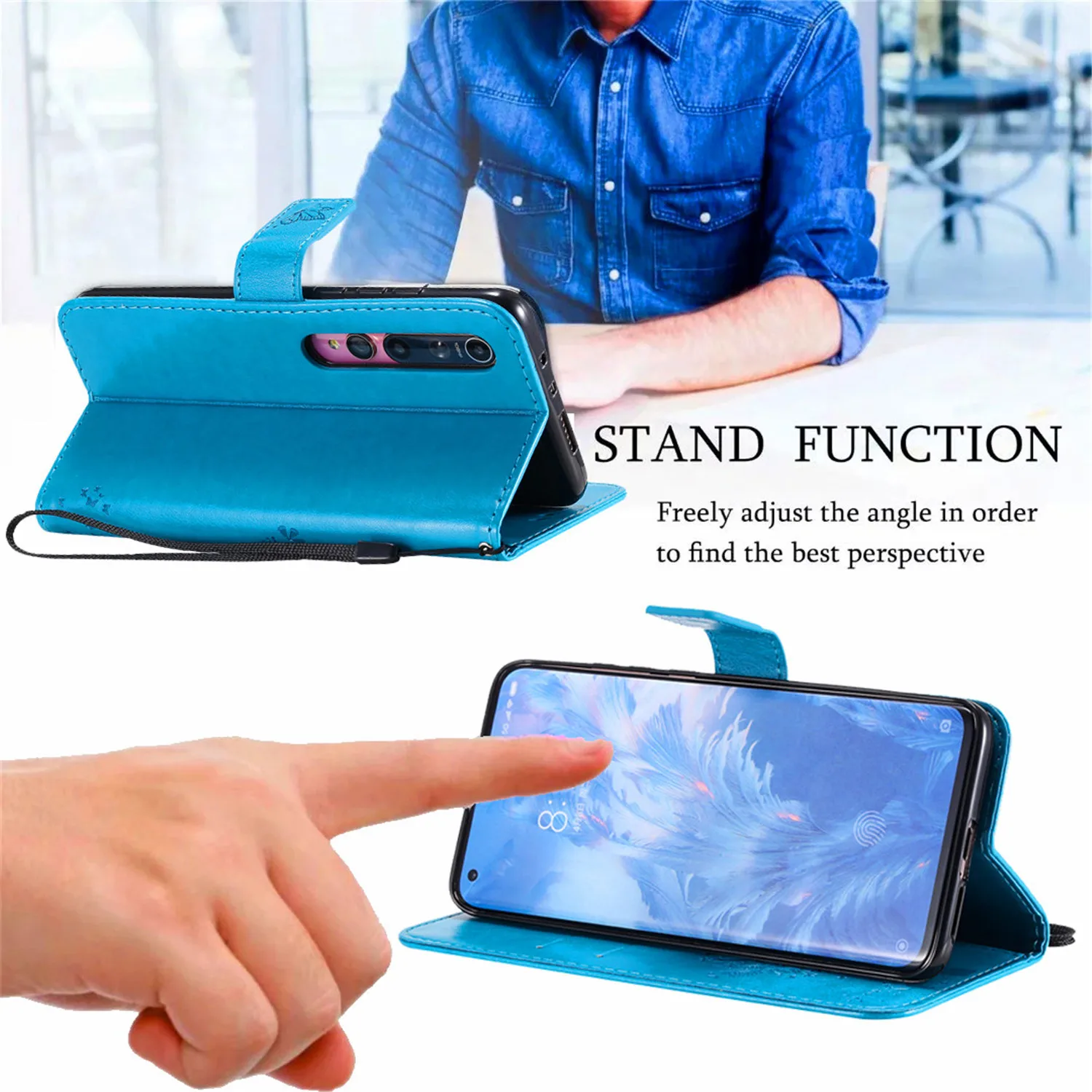 Elegant Leather Flip Stand Wallet Phone Case Cover