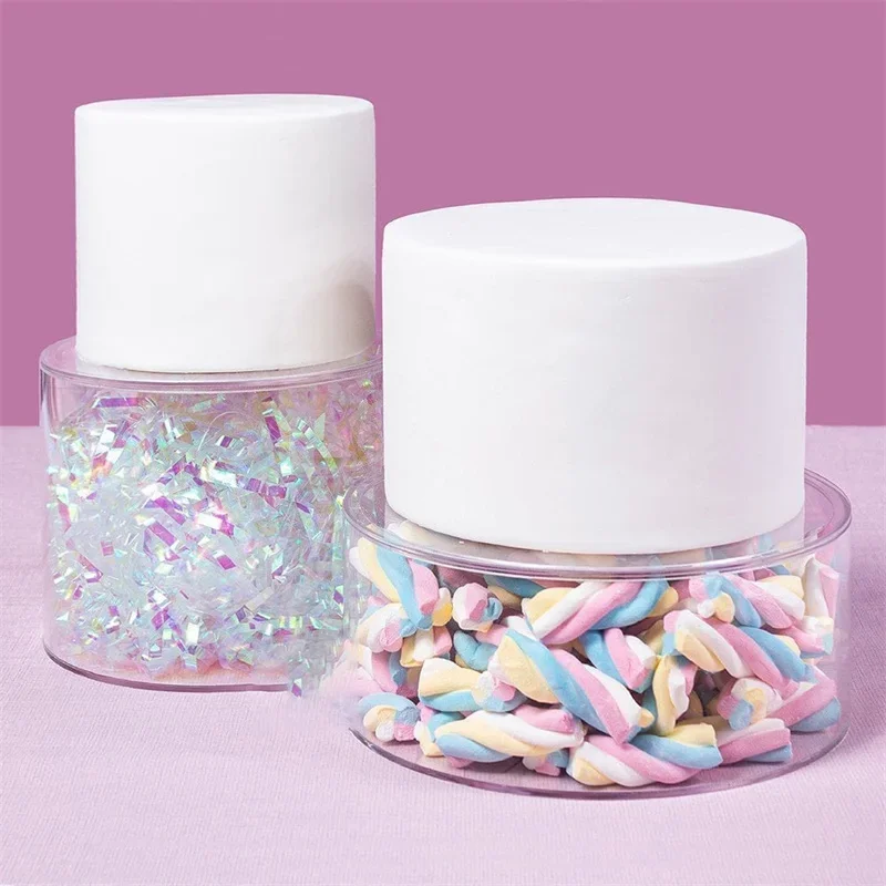 Round Acrylic Cake Display Board Cake Edge Smoother Scraper Tray Stand DIY Refillable Board Base Baking Decoration Tool cake decorating tools,cake stand